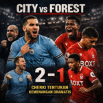 City vs Forest kolase pemain Manchester City dan Nottingham Forest dengan kemenangan dramatis 2-1