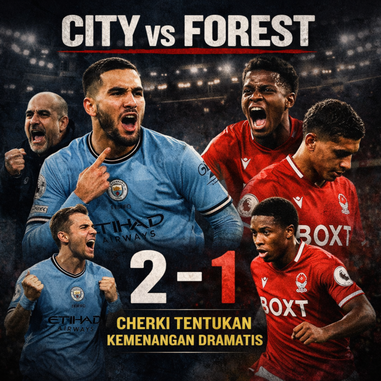 City vs Forest kolase pemain Manchester City dan Nottingham Forest dengan kemenangan dramatis 2-1
